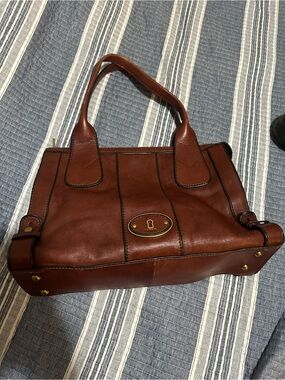 Vintage fossil reissue Brown Leather Tote Handbag